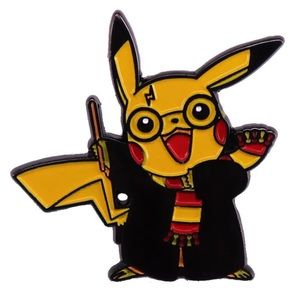 Gryffindor Pikachu Enamel Pin Harry Potter Wizard Pokemon TV Crossover Fan Gift